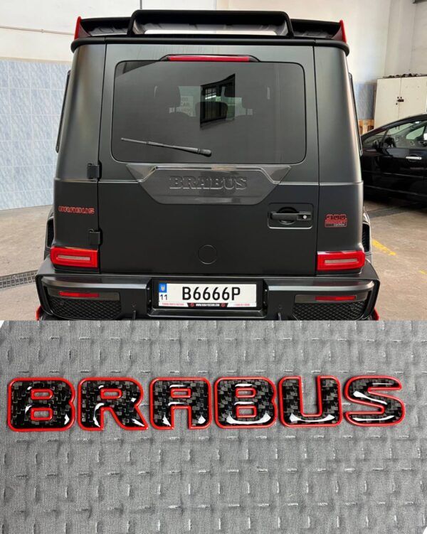 Tail Badges Brabus Roket Style Red And Carbon For Mercedes-Benz G Class ...