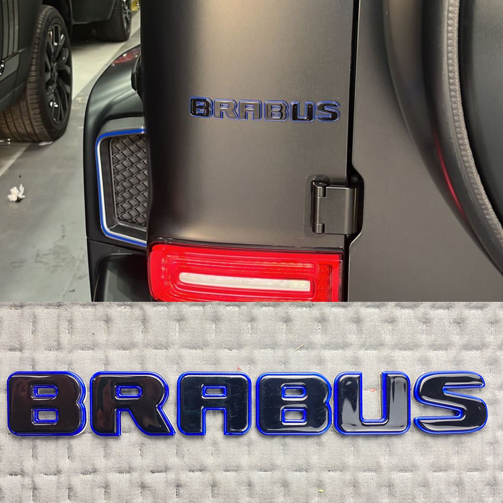 Brabus 800 Emblem Logo blue Set Rocket style for Mercedes G class