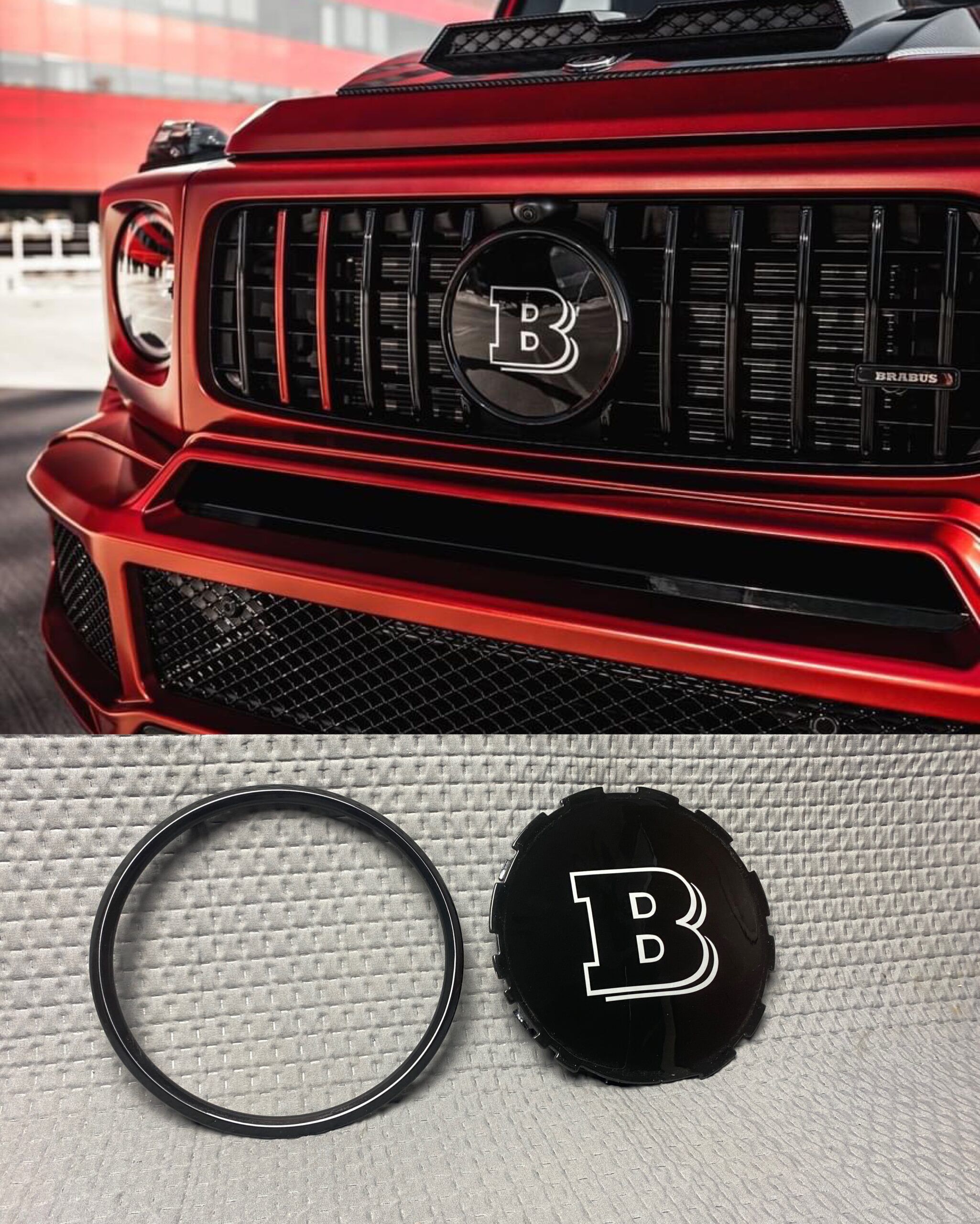 Front Grille LED Badge Brabus RED made for Mercedes G63 G Wagon