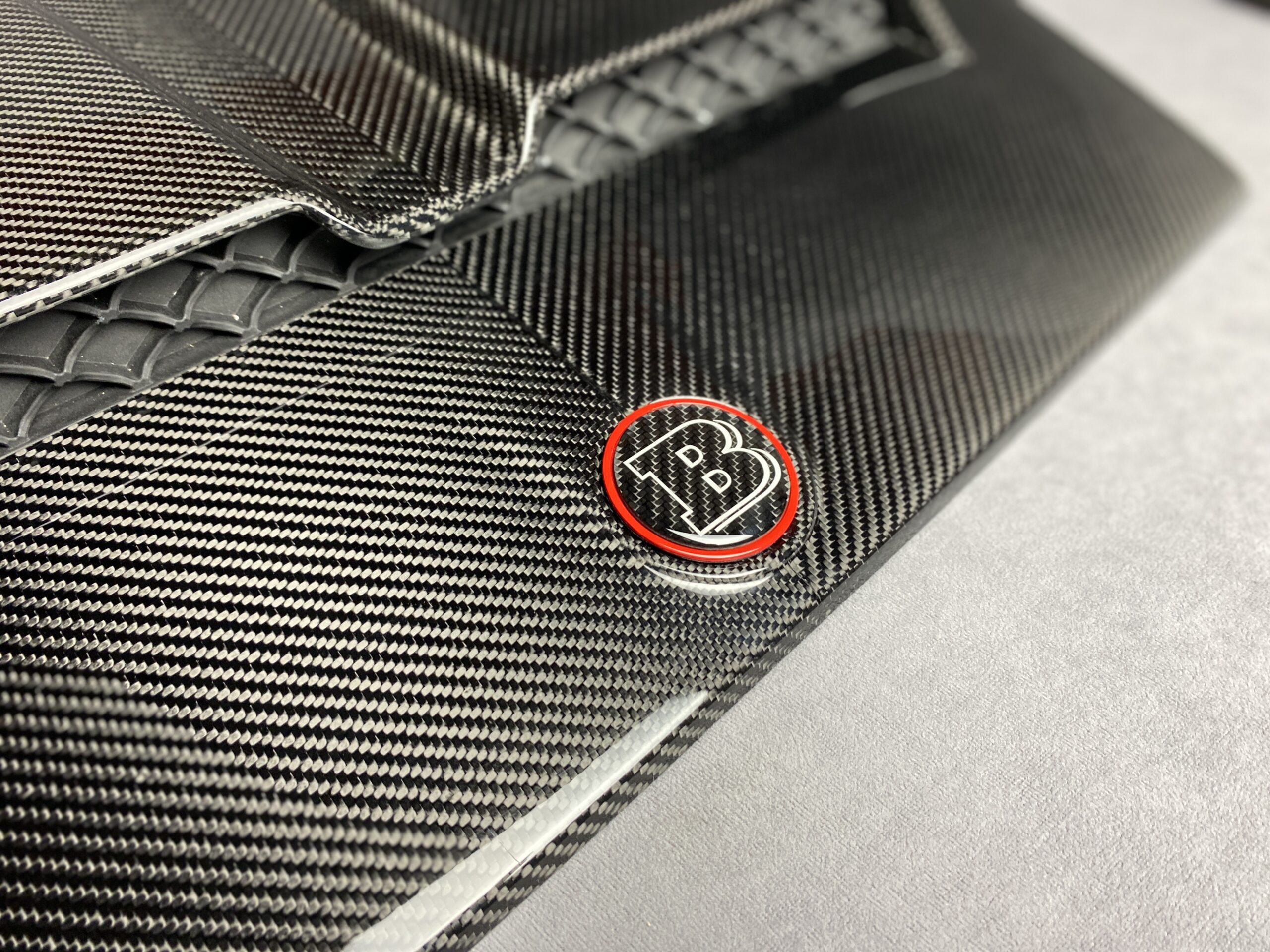 Gray Metal Brabus Badge Logo Emblem 55mm for Hood Scoop Trunk
