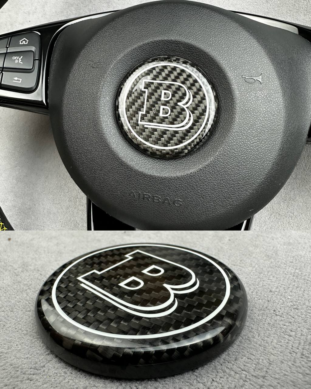 Brabus Badge - Mercedes Emblems and Badges Accessories, Carbon fiber Logo  interior and Exterior Brabus