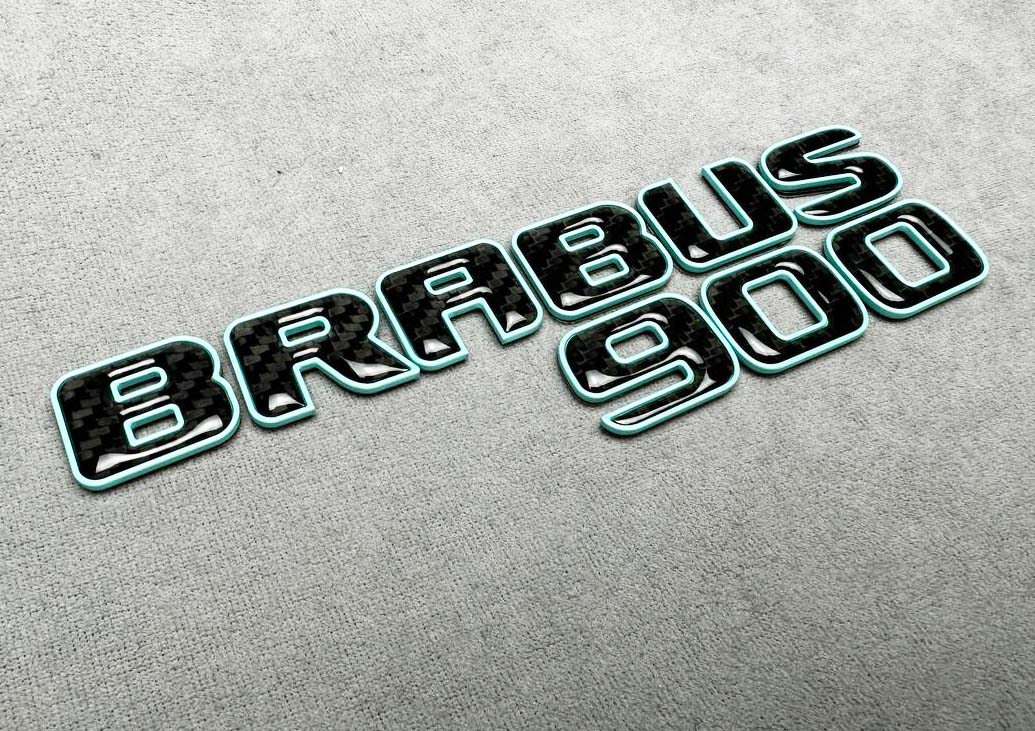 Brabus emblem logo Blue metallic with carbon for Mercedes-Benz W463A W464  G-Class — Kubay Design